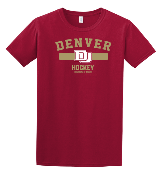 University of Denver Block Hockey Unisex Short Sleeve T-Shirt
