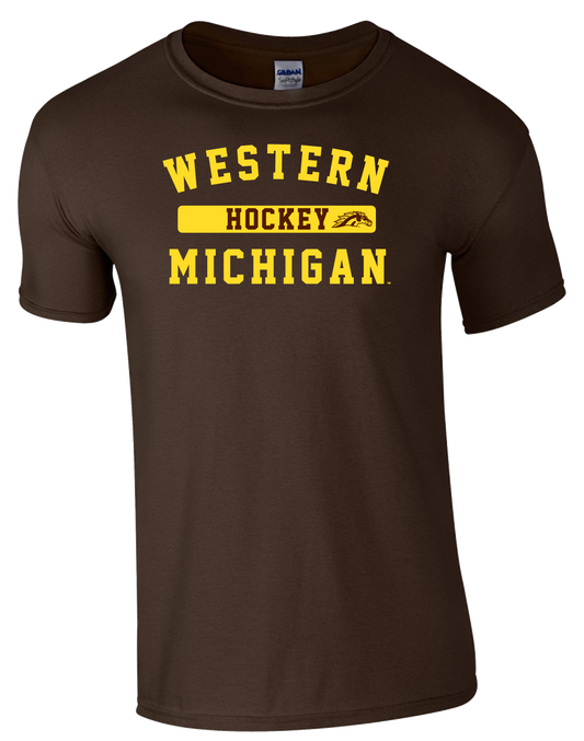 Western Michigan Block Hockey Unisex Short Sleeve T-Shirt
